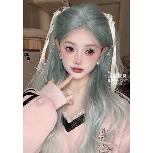 一口喵假发秋季新款女日常长卷发海盐芝士前额蕾丝全头套