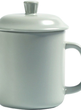 汝窑个人杯汝瓷办公杯子陶瓷茶杯带盖老板杯开片可养简约汝道礼品