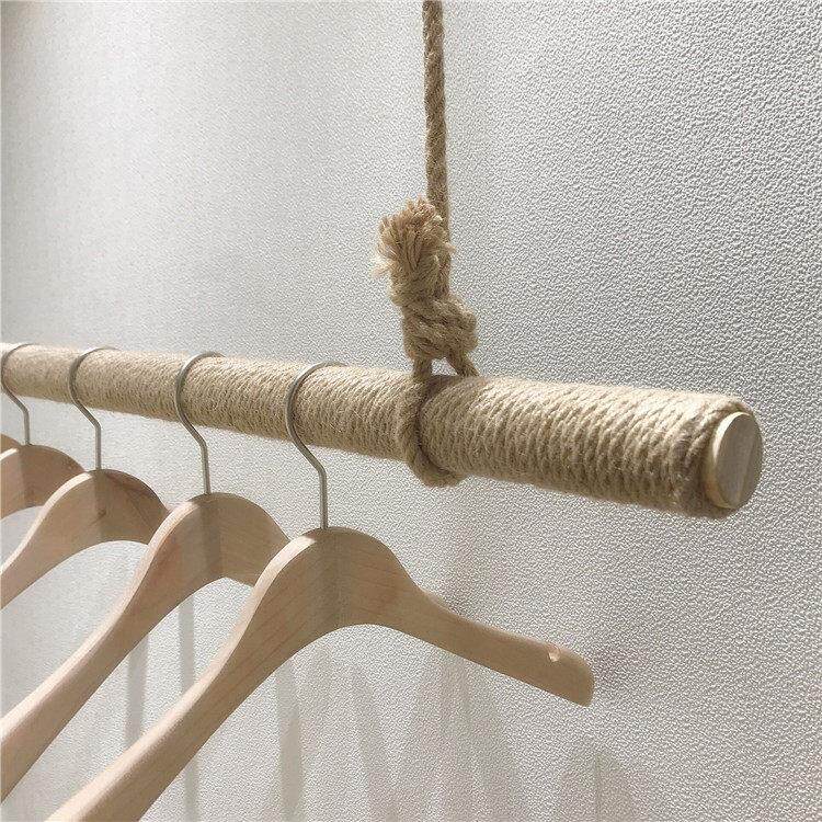 服店展示架墙上婚纱架吊599式天花板悬挂女装店麻装绳挂衣杆橱悬