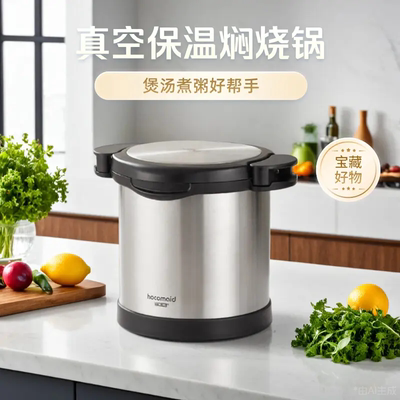 合口美真空保温焖烧锅不锈钢家用焖烧煲大容量免火焖煮煲汤粥锅