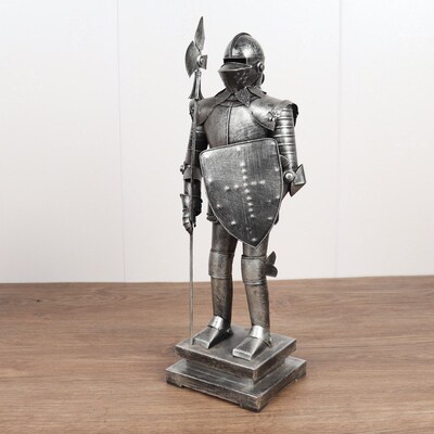 中世纪罗马士兵模型铁皮工艺品怀旧盔甲人橱窗柜收藏装饰复古摆件