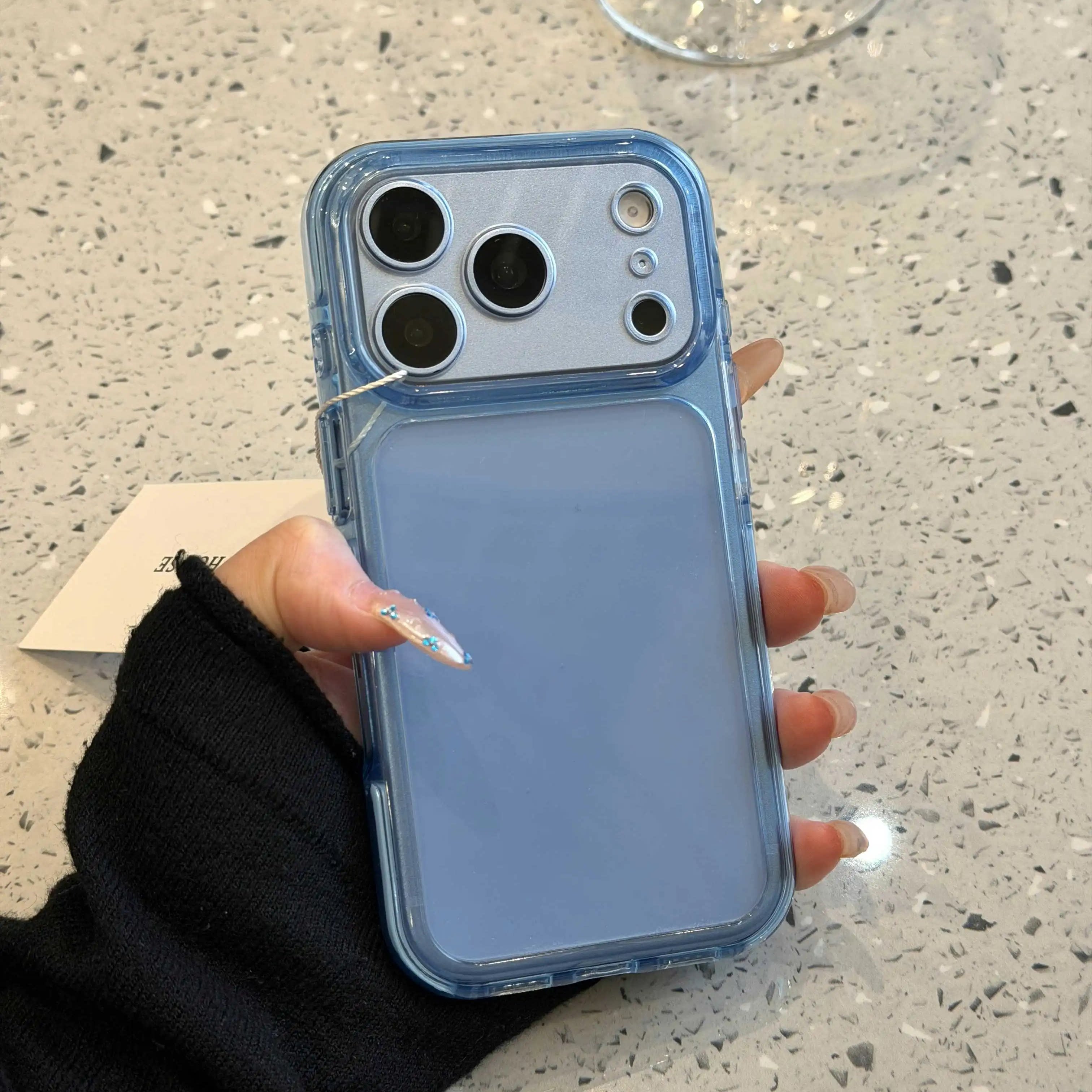 创意高级感多巴胺边框清透适用iPhone18ProMax手机壳新款适用苹果17Pro糖果色透明壳适用苹果16全包保护套软