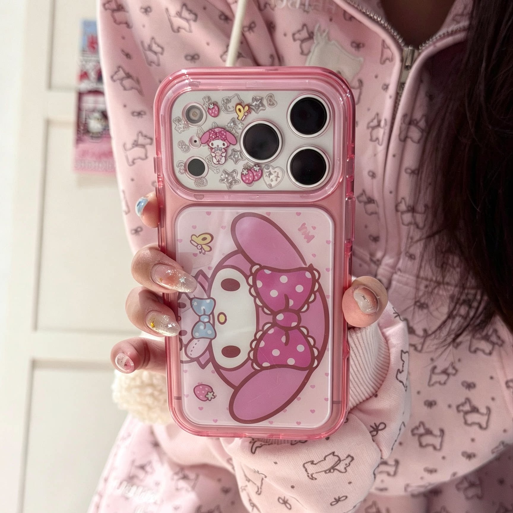 可爱粉色兔子手机壳适用IPhone18promax新款苹果17双层IMD16PM韩系ins风16小众15pro防摔17pro大视窗保护套女