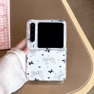 ins简约波点蝴蝶结适用于华为purax手机壳典藏版全包Pocket2外壳韩系少女findN3FLIP小众小米mixflip2保护套
