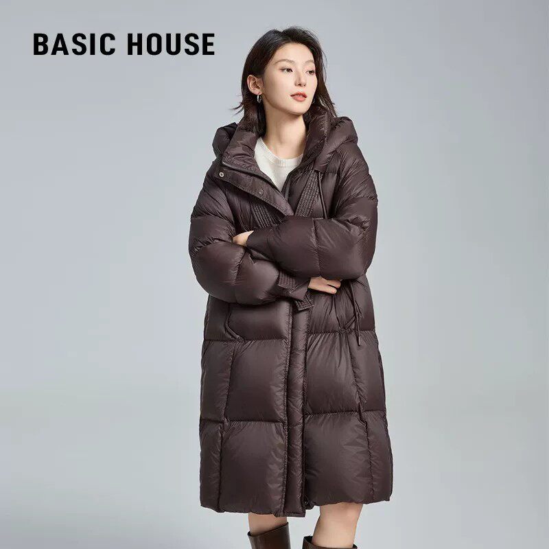 90白鸭绒羽绒服女中长款
