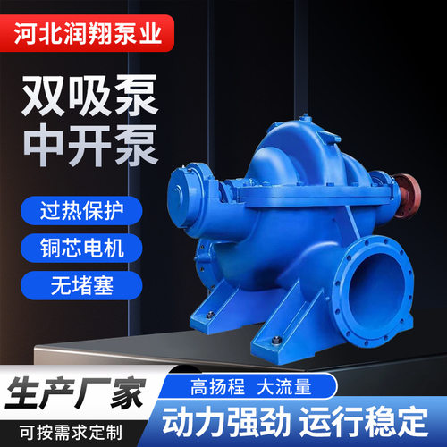 润翔 卧式清水双吸泵 8Sh-6高压排污泵 大流量清水离心泵