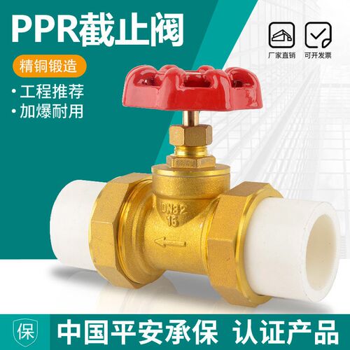 ppr铜停止阀PE自水来管阀门40开关4分20双活接6分25热熔1寸32止回
