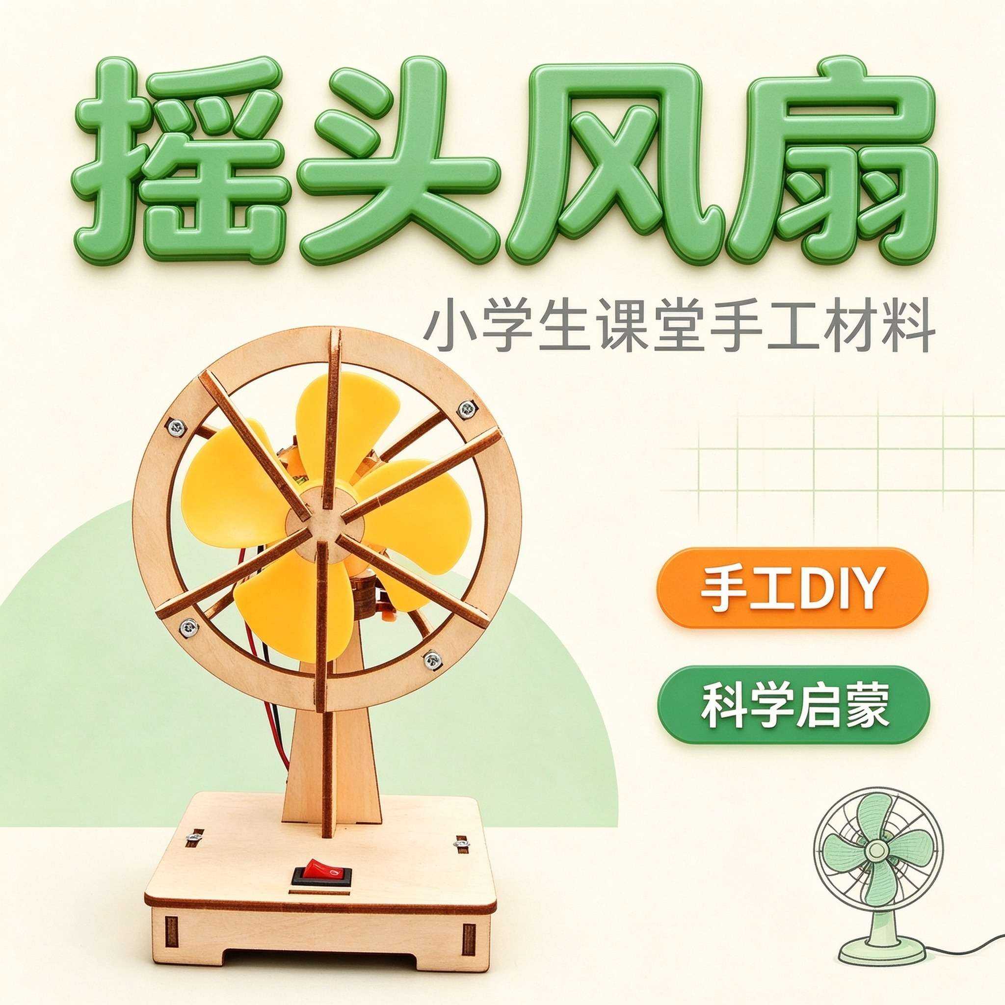 科技小制作电动摇头风扇玩具
