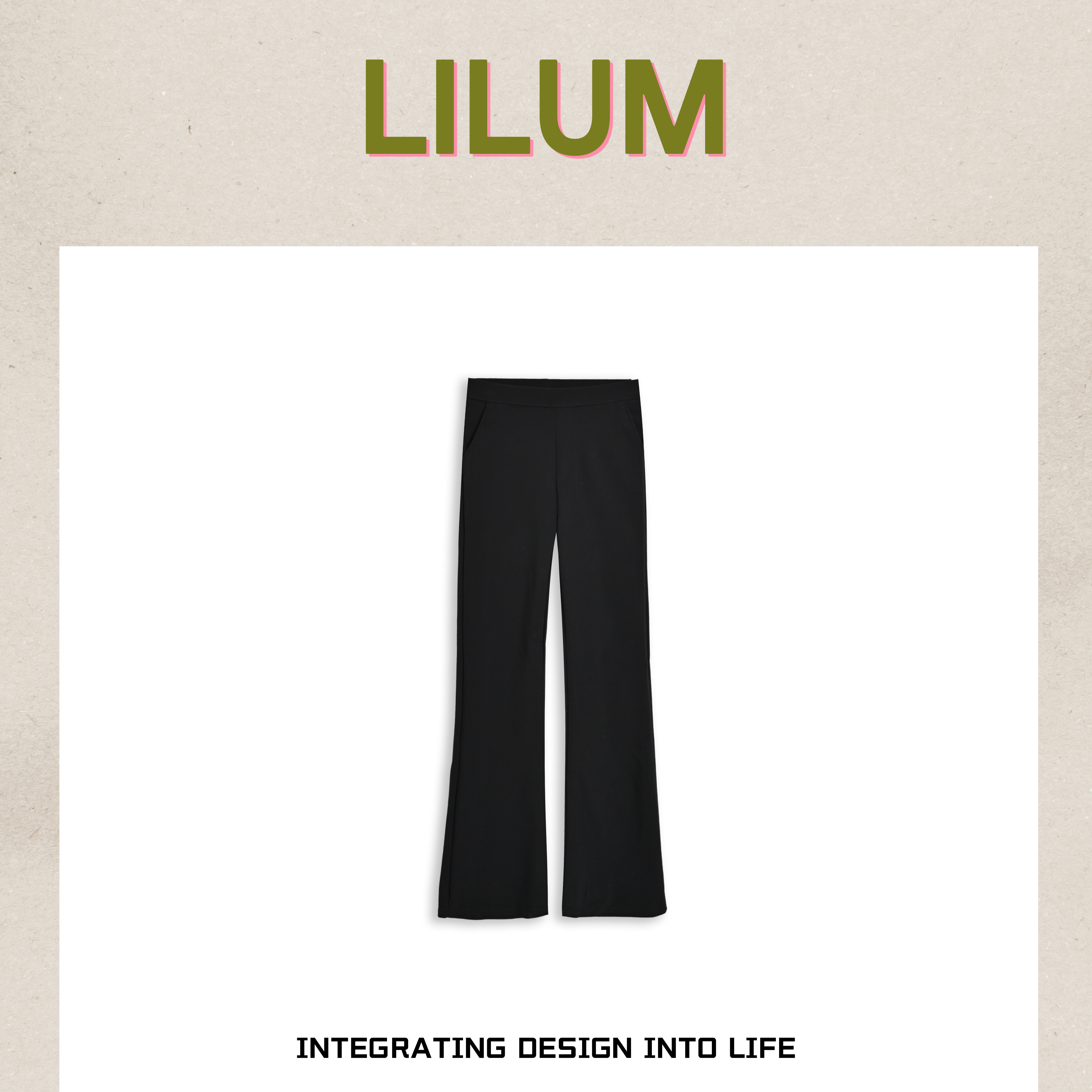 【小田专享】LILUM厘白【致雅微喇】时尚百搭微喇裤