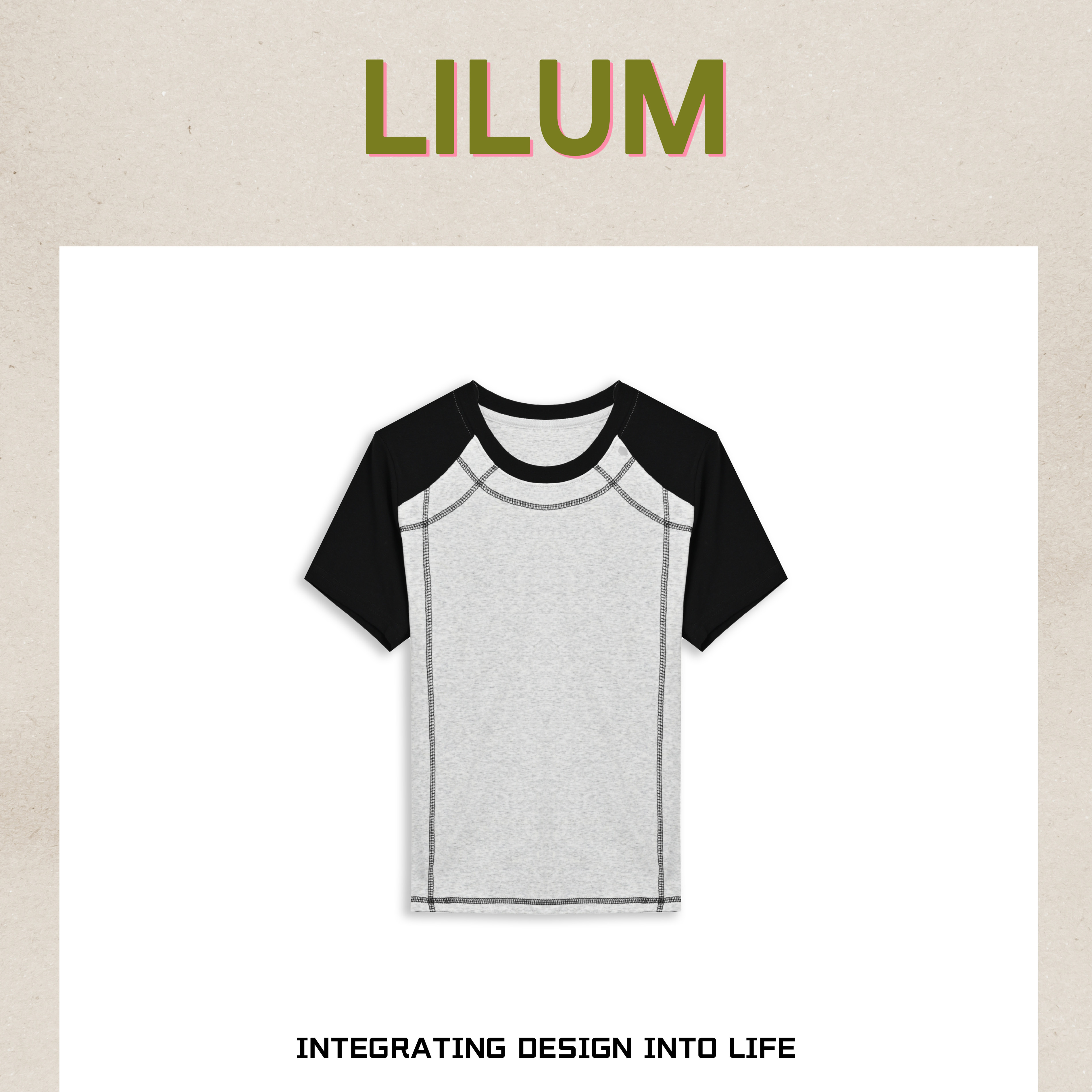 【小田专享】LILUM厘白【解构短袖】时尚百搭休闲短袖