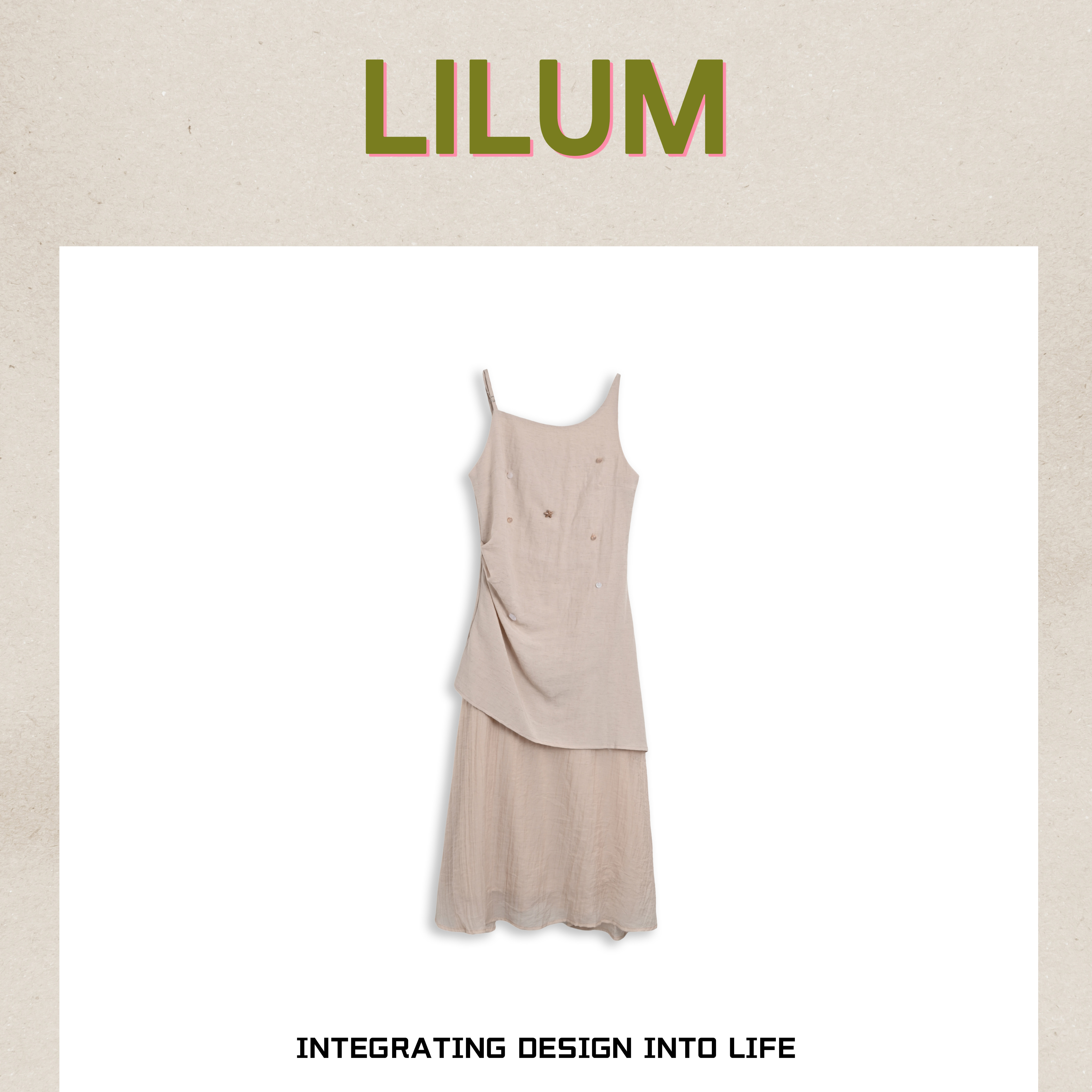 【小田专享】LILUM厘白【云泉连衣裙】时尚百搭休闲连衣裙