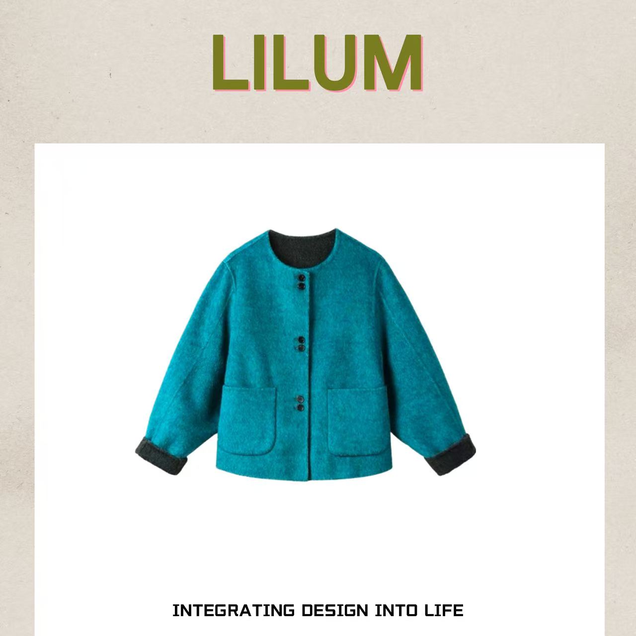 【小田直播间】LILUM厘白【西青外套】时尚百搭休闲外套LB8429
