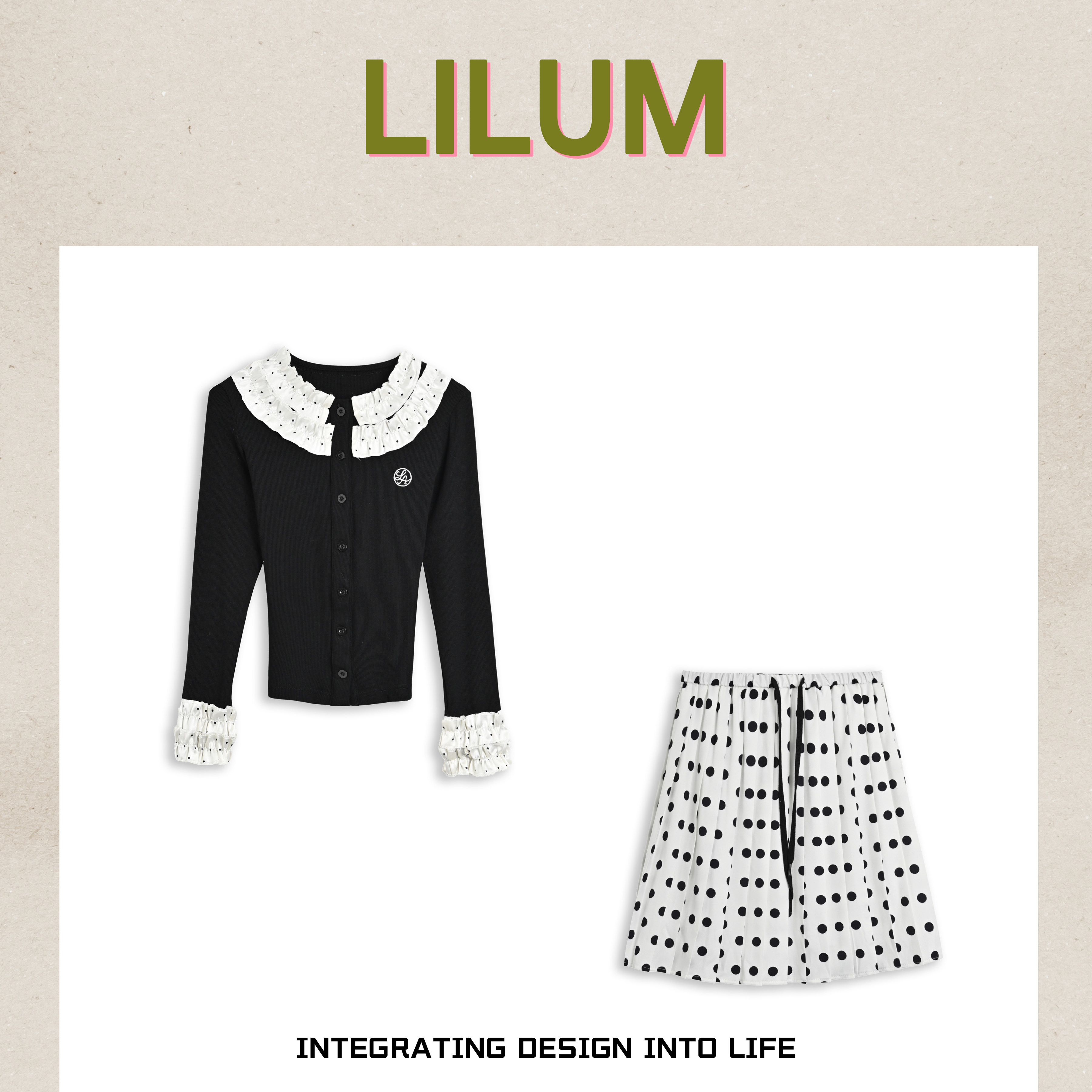 【小田专享】LILUM厘白【生宣套装】时尚百搭休闲套装