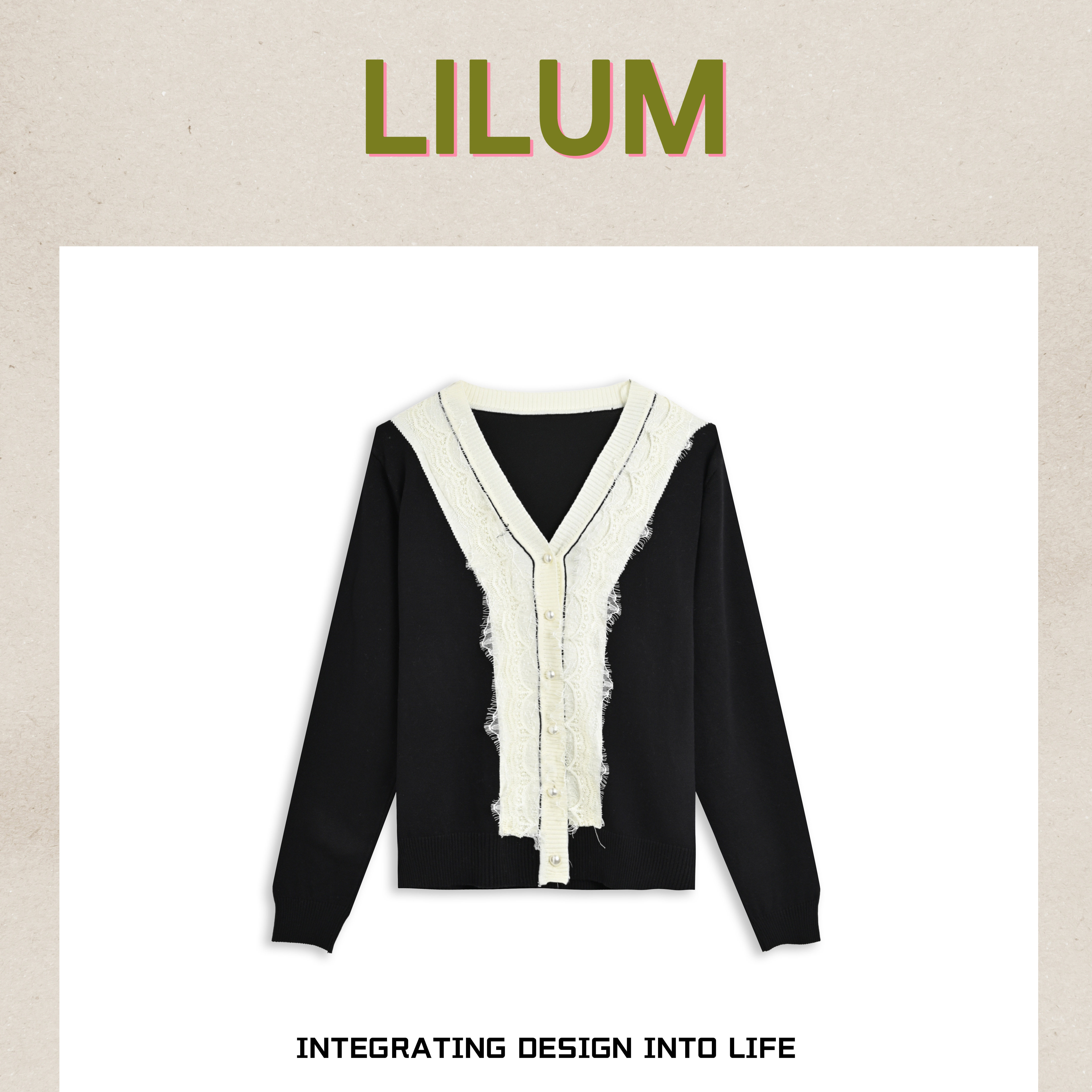 【小田专享】LILUM厘白【竹摇】精致百搭休闲开衫 LB5083