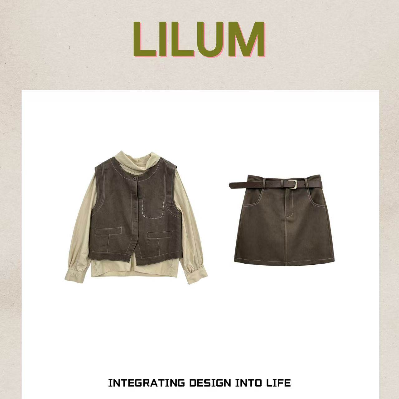 【小田直播间】LILUM厘白【山茶套装】时尚百搭休闲套装