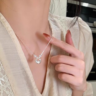 轻奢小众猫眼石小胖福项链女新中式复古高级感锁骨链网红同款颈链