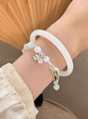 【新中式国风美】玻璃手镯女款高级感水晶手串精致清冷感国潮手饰