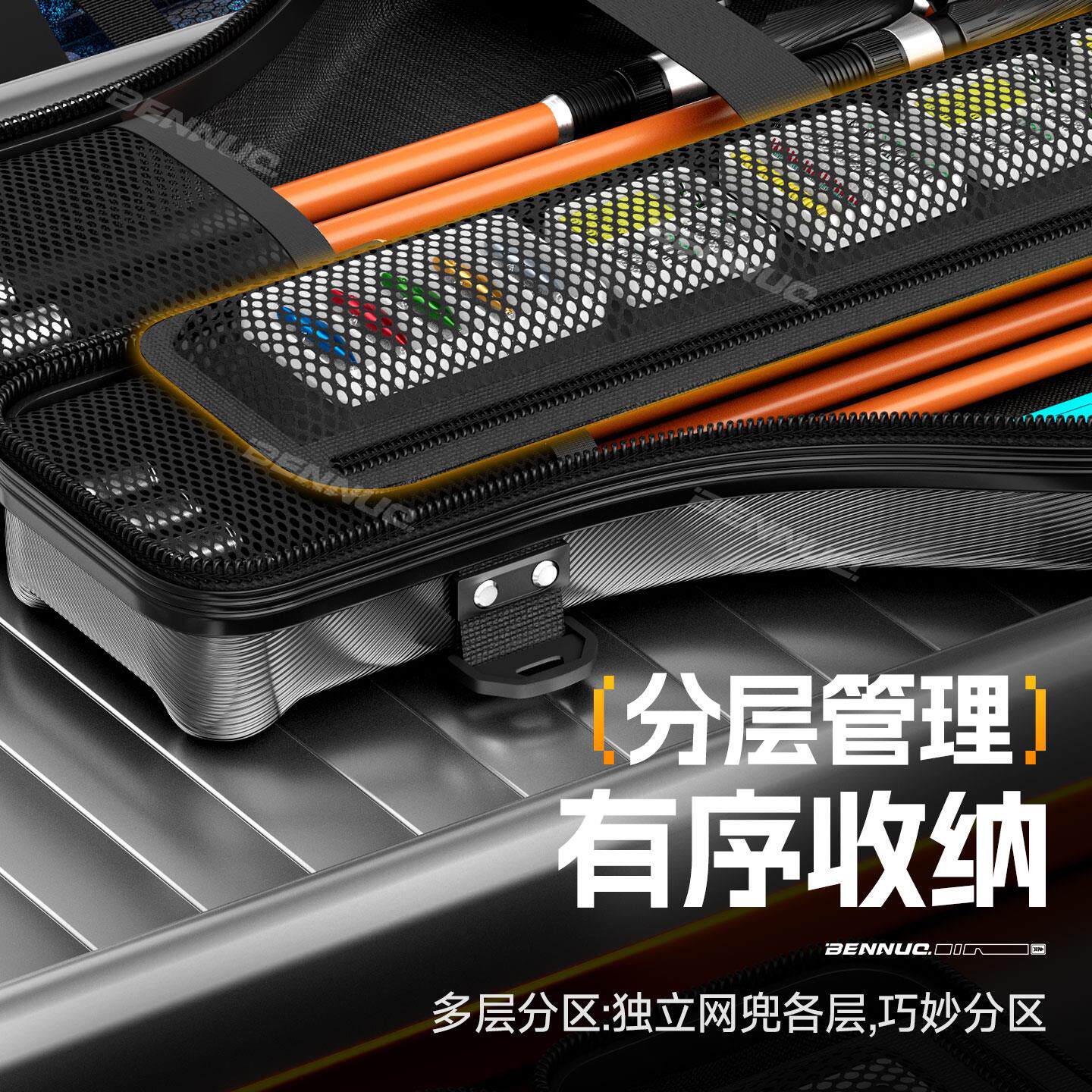 冷刃硬壳路亚竿包鱼竿包纺轮包BNZMYKBT大容车量免收拆轮纳海竿大