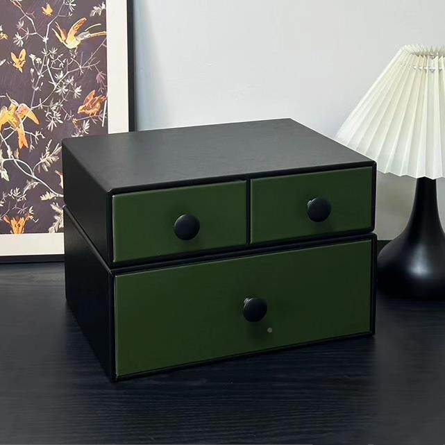 入户关玄抽屉式收盒纳盒高档UMF皮革桌面罩杂物口整理置物架摆件