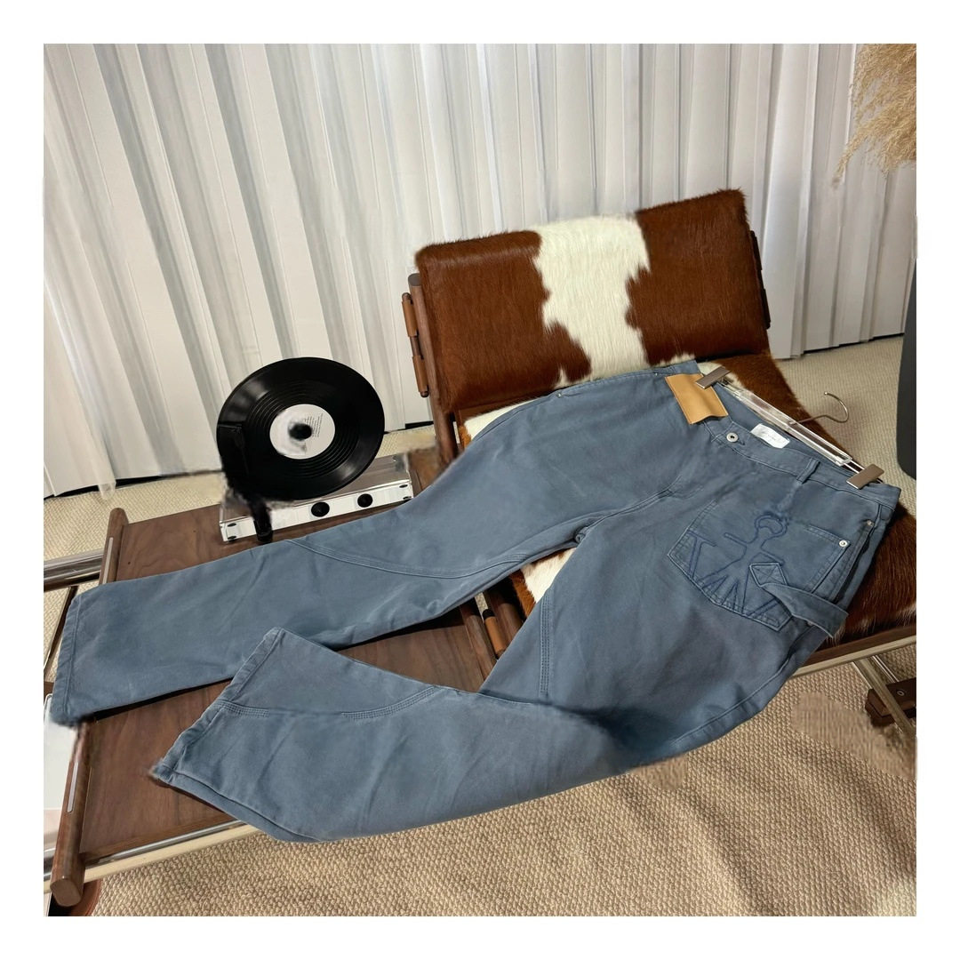 【JOCYLINE】26早春新品成衣染色珠帆布豆蓝色牛仔裤水洗做旧男款