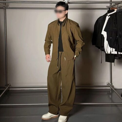 H·K2026美狮潮牌春季时尚简约高定港风百搭斜纹免烫两件套装