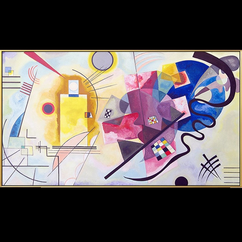 网红康丁斯基红黄蓝名画大幅装饰画色块艺术办公室抽象画线条客厅