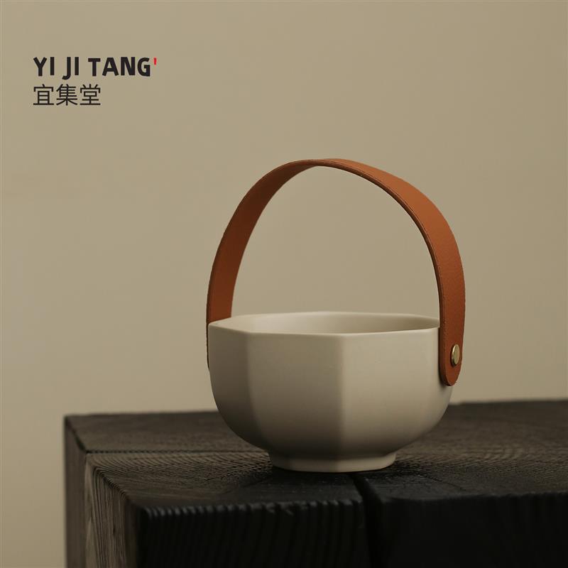 宜集堂中古瓜子盘干果盘小号陶瓷家用客厅茶几侘寂水果盘装饰摆件