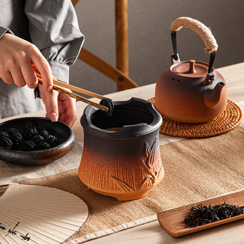 复古户外酒精炉煮茶器室内碳炉围炉陶瓷煮水壶灌灌壶茶炉木炭泥炉