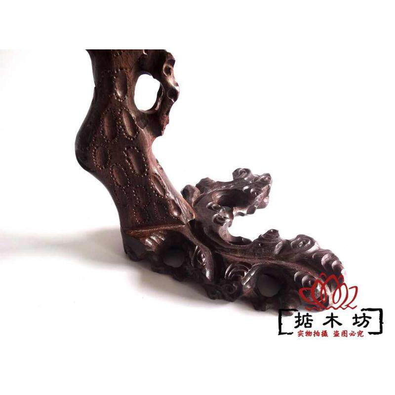 红木根雕刻工艺品吊玉笔架摆件檀木挂玉梓架随架形红毛黑