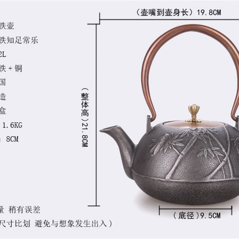 高端铸铁壶老铁壶手工烧水壶新中式铁艺装饰铁茶壶轻奢摆件