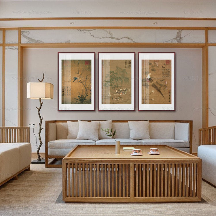 米亦堂x宋徽宗 芙蓉锦鸡图新中式花鸟古国画茶室玄关和室书房挂画