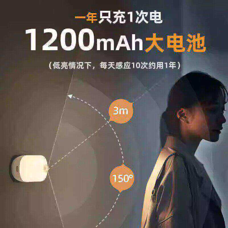 智能人体自动感应卧室楼梯过道护眼节能光控小夜灯