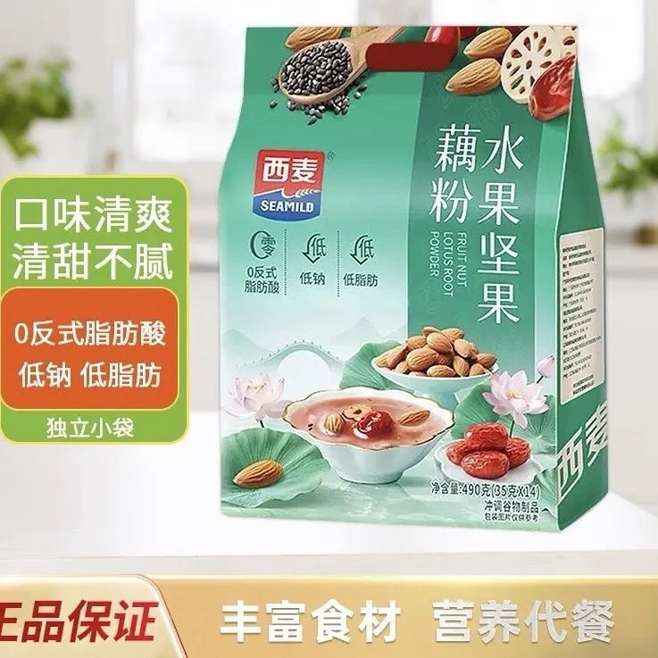 【西麦】水果坚果藕粉独立包装低脂肪学生冲泡藕粉早餐饱腹营养