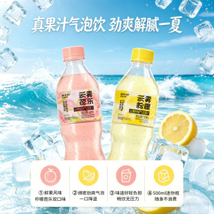 耐立能柠檬红心芭乐气泡水果汁饮料6瓶装