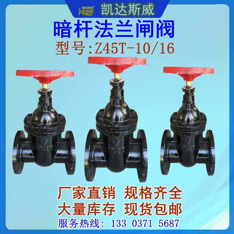 Z45T-10/16暗杆法兰闸阀 手动铸铁 闸板阀DN50 65 80 100 150 200图片