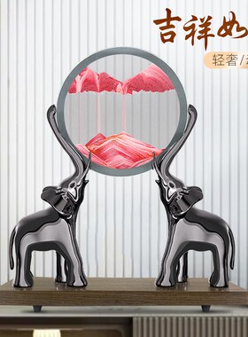 3d立体流沙画摆件创意解压艺术沙漏客厅办公室桌面装饰品生日礼物