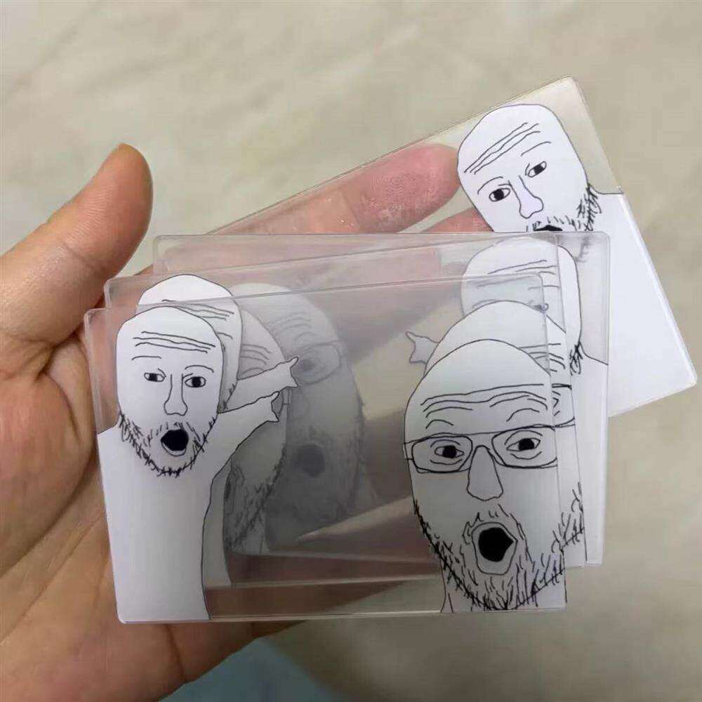 抽象原始人meme创意趣味压克力书签透卡拍照旅游打卡收藏送礼收藏