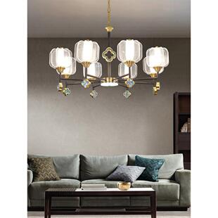 全铜中吊灯客厅主灯新具式简约现代大气性中国风设7909-6计师个创