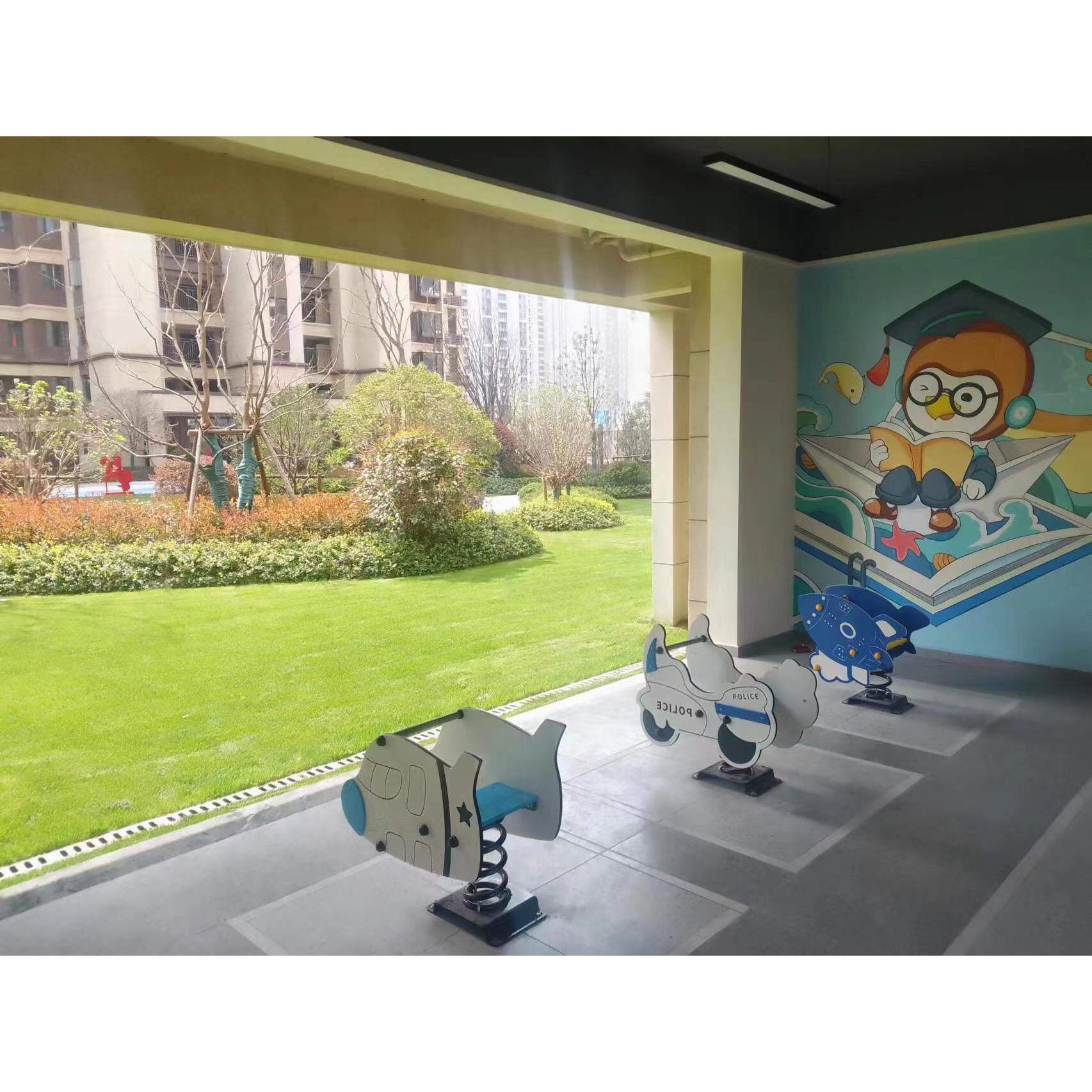 户外儿童摇摇马多功能玩具车幼儿园卡通动物PE板弹簧瑶乐 - 实物图