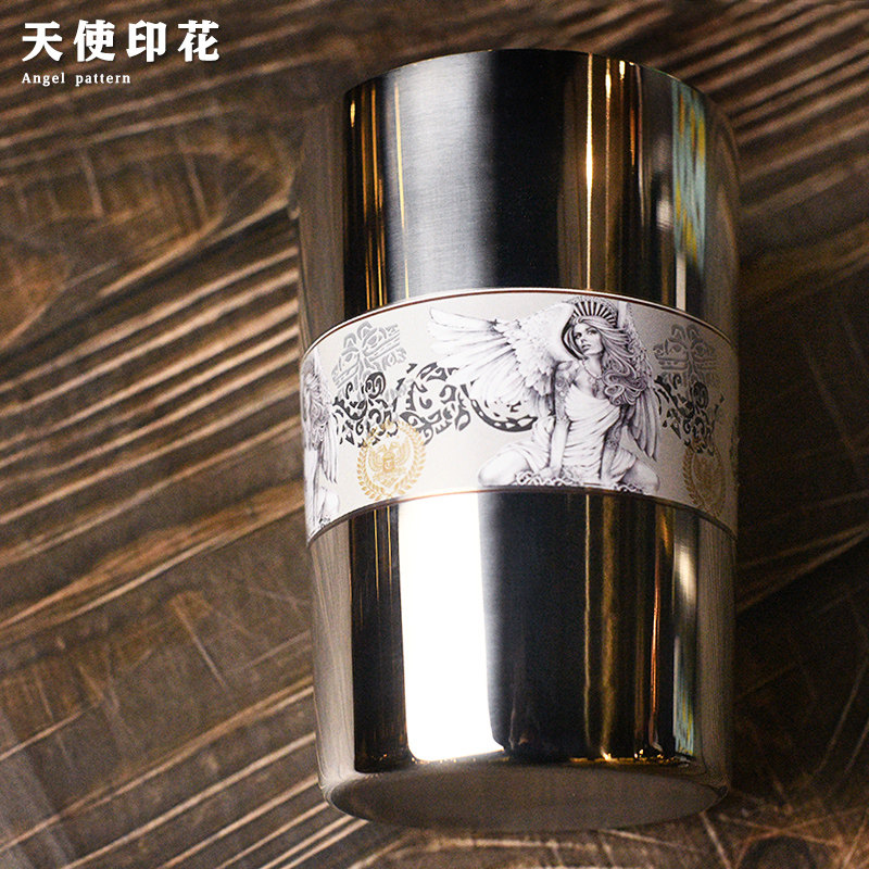 酒吧调酒不锈钢印花搅拌杯酒杯蚀刻mixinglass杯混合调和杯调
