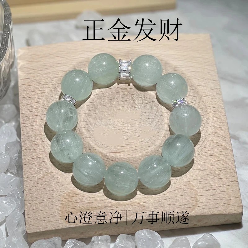 水晶手串天然绿萤石时尚清新手链