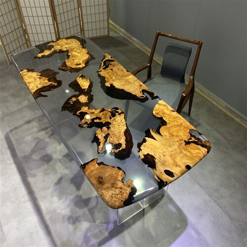 环氧树脂家用桌实木大板胡桃木花梨木原木河流茶桌餐桌Z茶台书桌