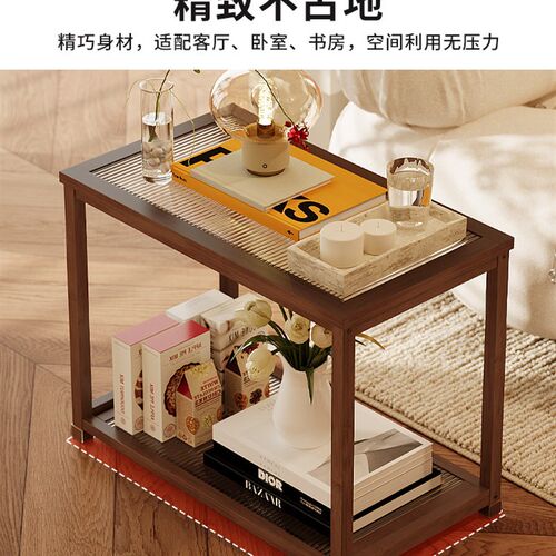 中古风小推车桌子可移动客厅方糖C茶几多功能便捷置物架子沙发边