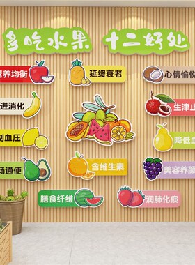 水果店装修布置广告贴纸墙面装饰用品大全L网红门头招牌广告牌背