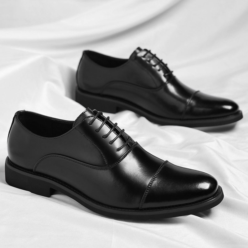 英伦风三接头皮鞋男商务正装男鞋时尚透气手工复古擦色皮鞋