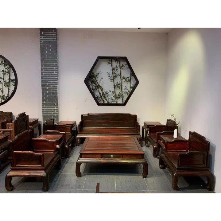 南美红酸枝微凹黄檀素面香蕉腿沙发座仿古典新中式红木家具