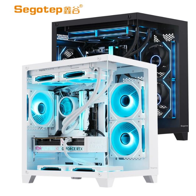 鑫谷U502/503无立柱海景房MATX电脑机箱台式机玻璃侧透360水冷图片