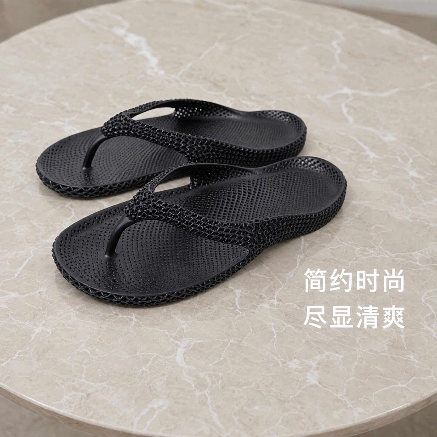 3D打印防滑透气沙滩人字拖图片