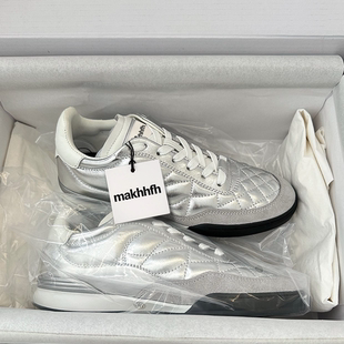 银色新款 休闲运动鞋 女 din版 阿甘德训鞋 26C 菱格网球鞋 makhhfh