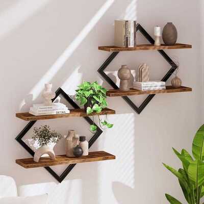 现货木制置物架Floating Shelves Home Decor Display Shelving